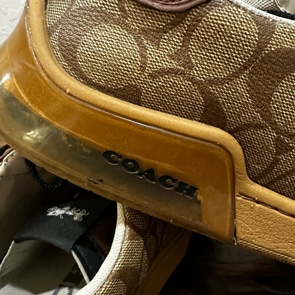 COACH Men's City-sole, size 10, Signature Jacquard & Leather Court Sneakers - Picture 3 of 4